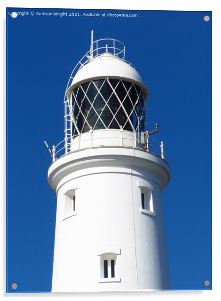 Portland Bill Lighthouse - WHITE Acrylic by Andrew Wright