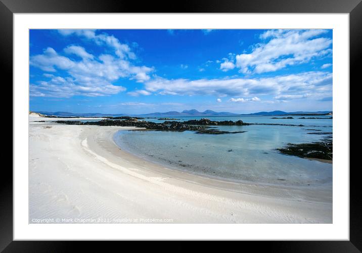 White sandy beach near Balerominmore, Isle of Colo Framed Mounted Print by Photimageon UK