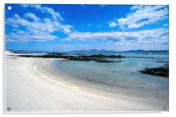 White sandy beach near Balerominmore, Isle of Colo Acrylic by Photimageon UK
