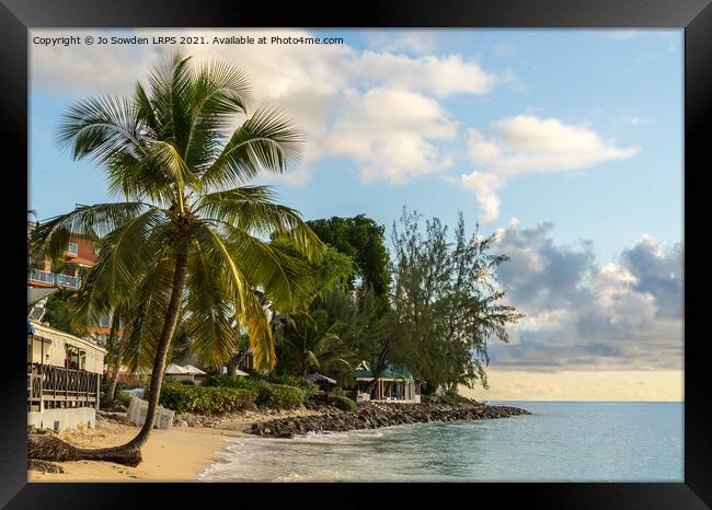Holetown Beach, Barbados Framed Print by Jo Sowden
