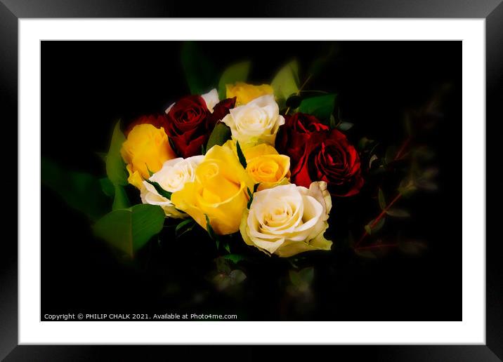 Bouquet of Roses soft focus 425 Framed Mounted Print by PHILIP CHALK