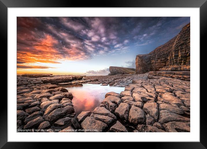 Rockpool Reflection at Nash Point Framed Mounted Print by Karl McCarthy