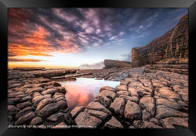 Rockpool Reflection at Nash Point Framed Print by Karl McCarthy