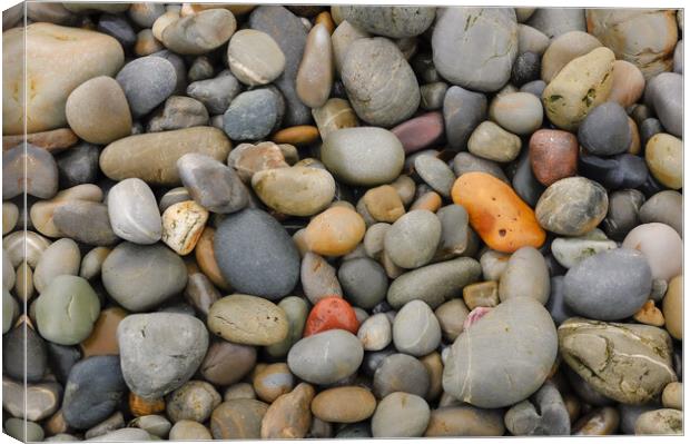 Smooth beach pebbles Canvas Print by Andrew Kearton