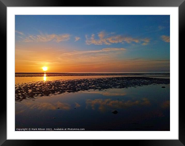 Golden Sunset Reflections  Framed Mounted Print by Mark Ritson