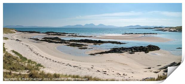 Isle of Colonsay beach with Papas of Jura beyond Print by Photimageon UK