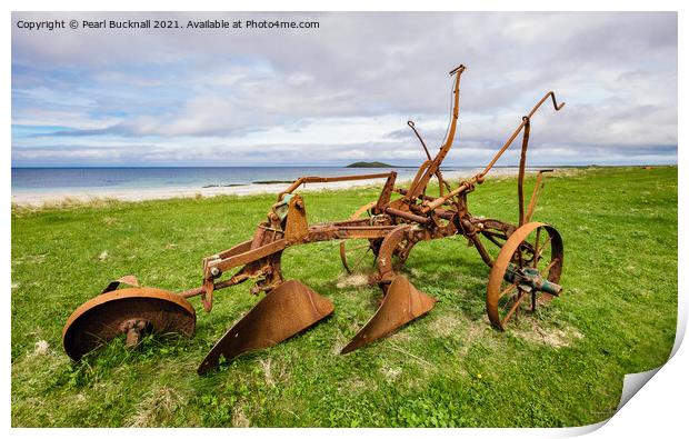 Rusty Old Handplough Outer Hebrides Print by Pearl Bucknall