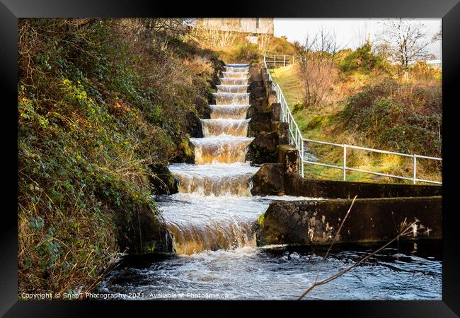 Earlstoun salmon ladder or fish pass, at Earlstoun Power Station Framed Print by SnapT Photography