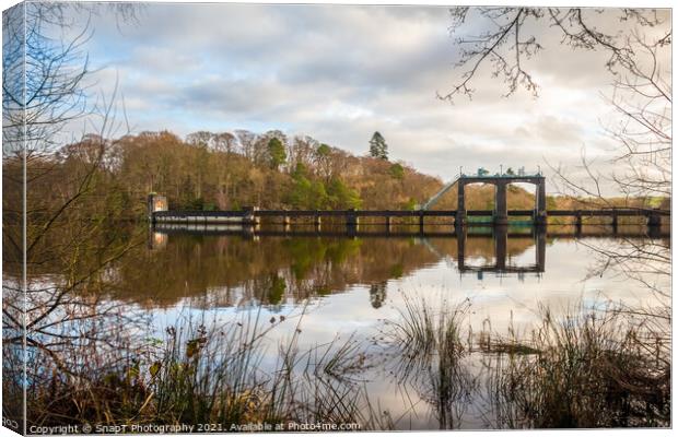 Earlstoun Loch and Dam on the Galloway Hydro Electric Scheme, Dalry, Galloway, Canvas Print by SnapT Photography