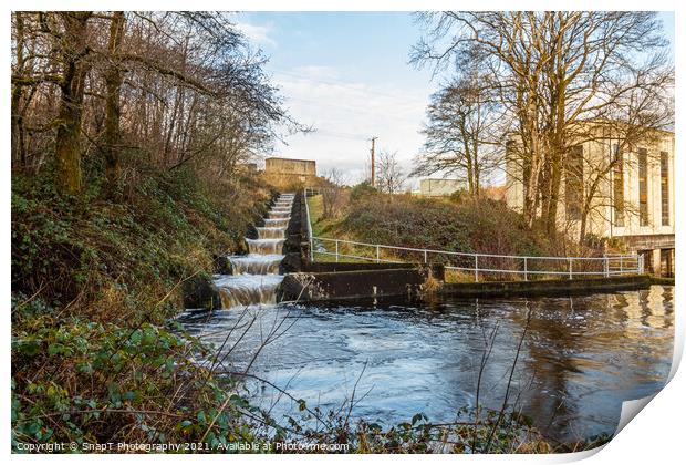 Earlstoun salmon ladder or fish pass, at Earlstoun Power Station Print by SnapT Photography