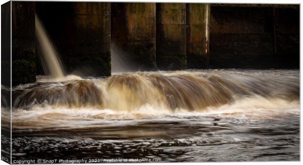 Water released from the turbines at Kendoon Power Station on the Water of Ken Canvas Print by SnapT Photography