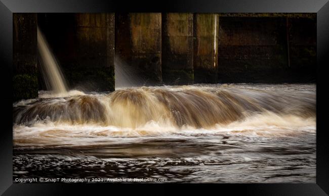 Water released from the turbines at Kendoon Power Station on the Water of Ken Framed Print by SnapT Photography