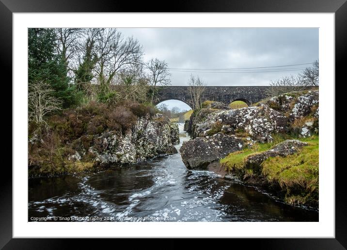 College Linn Waterfall and pool on the Water of Ken at Kendoon, Scotland Framed Mounted Print by SnapT Photography