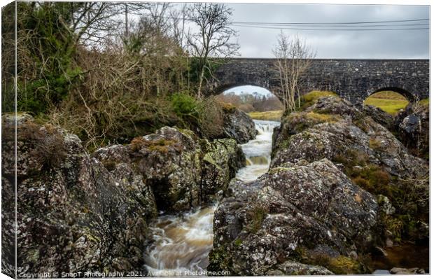 College Linn Waterfall on the Water of Ken at Kendoon, Scotland Canvas Print by SnapT Photography