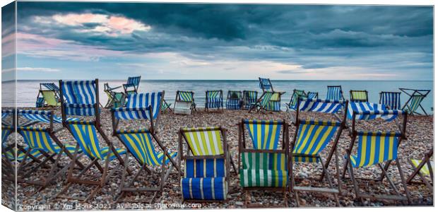Deck Chairs at Beer Canvas Print by Jim Monk