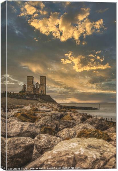 Reculver Fort  Canvas Print by Ash Payne