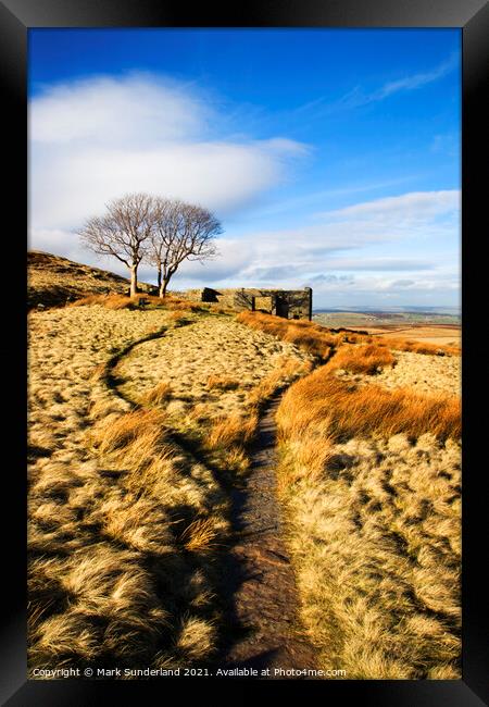 The Bronte Way at Top Withins Haworth Moor Framed Print by Mark Sunderland