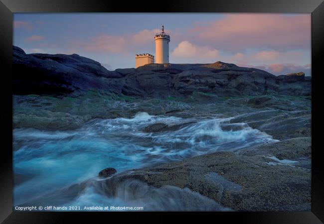Elie lighthouse, fife, scotland at sunset Framed Print by Scotland's Scenery