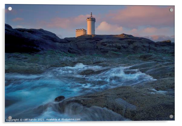 Elie lighthouse, fife, scotland at sunset Acrylic by Scotland's Scenery