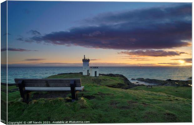 Outdoor ocean bench with view Canvas Print by Scotland's Scenery