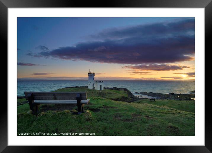 Outdoor ocean bench with view Framed Mounted Print by Scotland's Scenery