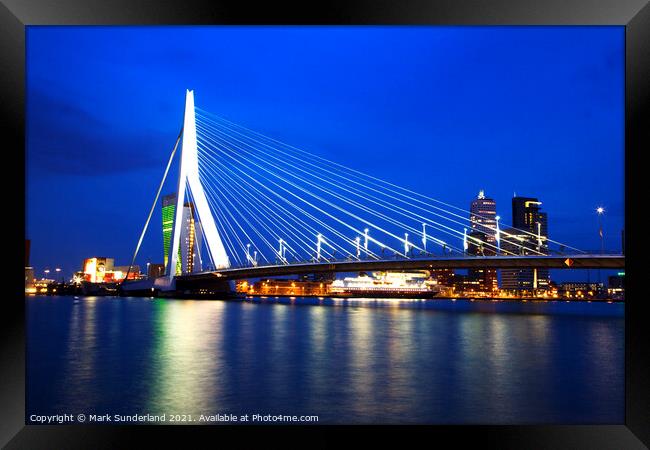 Erasmus Bridge Rotterdam Framed Print by Mark Sunderland