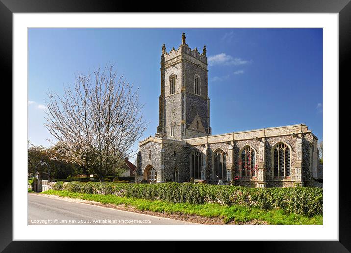 St Andrews Church  Walberswick Suffolk Framed Mounted Print by Jim Key