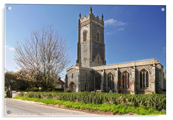 St Andrews Church  Walberswick Suffolk Acrylic by Jim Key