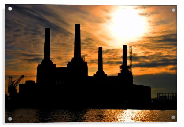 Battersea Power Station River Thames London Acrylic by Andy Evans Photos