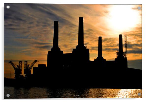 Battersea Power Station River Thames London Acrylic by Andy Evans Photos