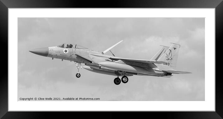 Single seat F-15i from the Isreali Air Force Framed Mounted Print by Clive Wells