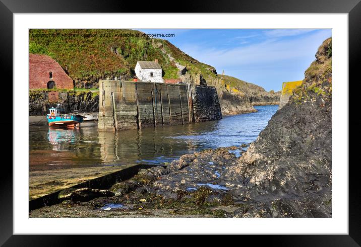 Porthgain Harbour, Pembrokeshire, Wales Framed Mounted Print by Andrew Kearton