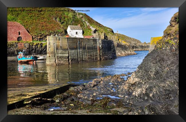 Porthgain Harbour, Pembrokeshire, Wales Framed Print by Andrew Kearton