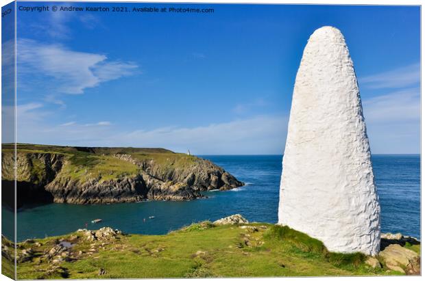 Harbour markers at Porthgain, Pembrokeshire Canvas Print by Andrew Kearton