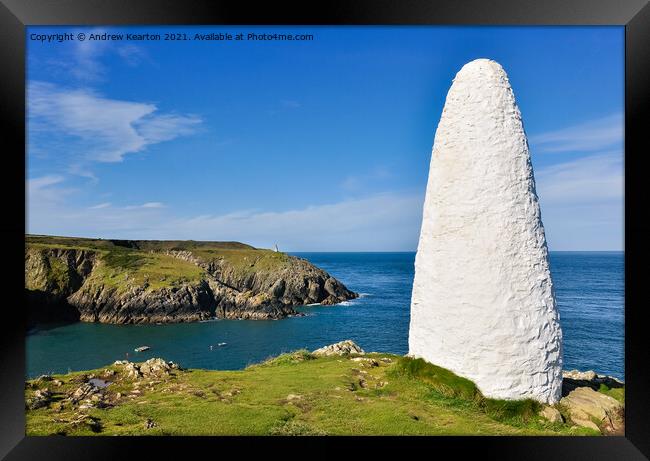 Harbour markers at Porthgain, Pembrokeshire Framed Print by Andrew Kearton
