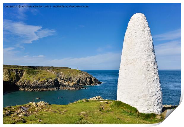 Harbour markers at Porthgain, Pembrokeshire Print by Andrew Kearton