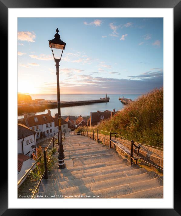 Whitby 199 Steps Framed Mounted Print by Peter Richard