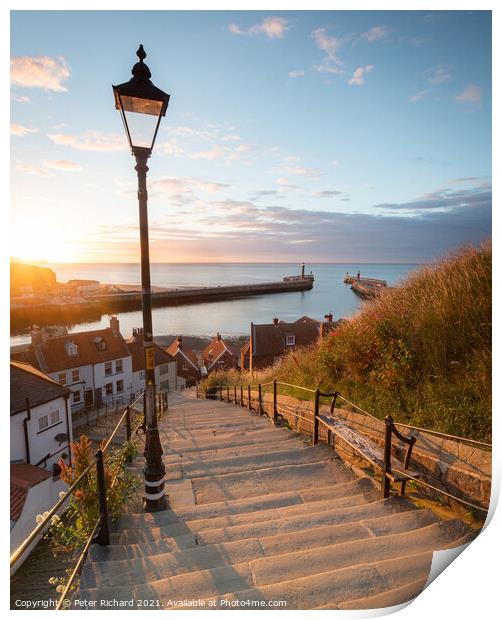 Whitby 199 Steps Print by Peter Richard