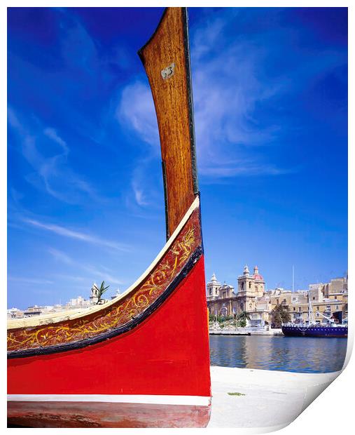 MALTA traditional water taxi. Print by Philip Enticknap