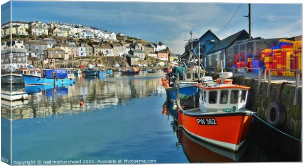 Mevagissey Trawlers, Cornwall. Canvas Print by Neil Mottershead