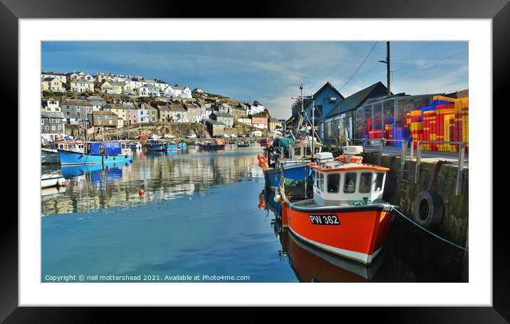 Mevagissey Trawlers, Cornwall. Framed Mounted Print by Neil Mottershead