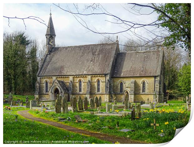 St Teilo’s Church  Print by Jane Metters