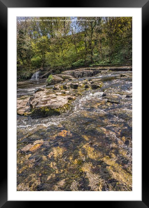 Pure water of Aysgarth falls Framed Mounted Print by Kevin White
