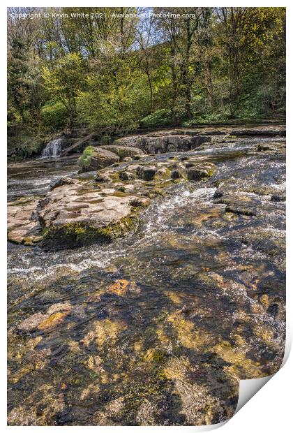 Pure water of Aysgarth falls Print by Kevin White