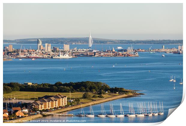 Portsmouth Harbour, Hampshire, Southern England Print by Heidi Stewart