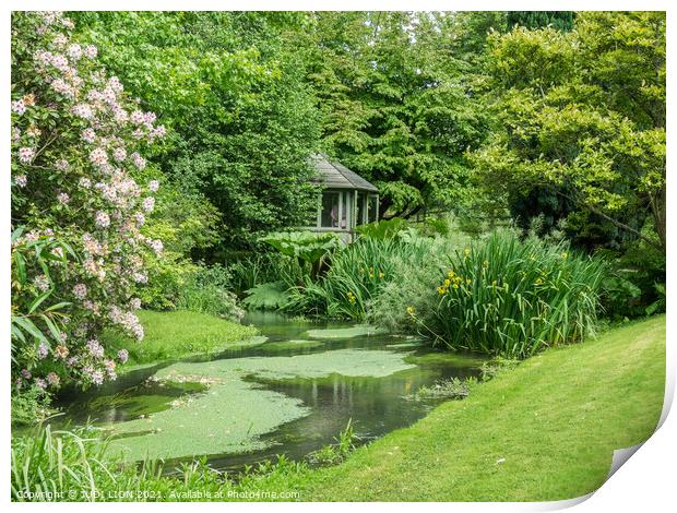 Peaceful stream and summer house Print by JUDI LION