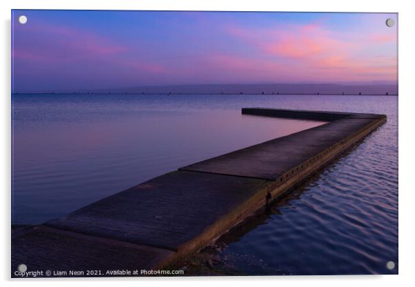 Marine Lake Sunset Acrylic by Liam Neon