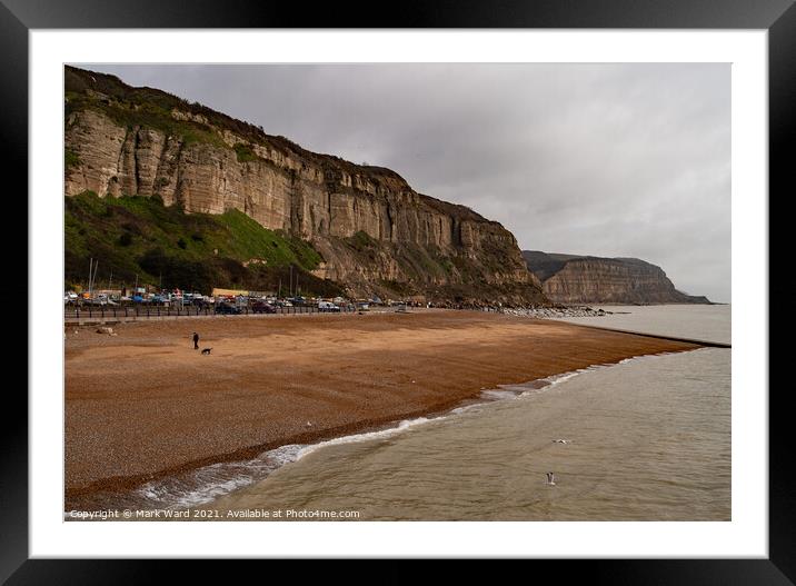 The Cliffs of Hastings. Framed Mounted Print by Mark Ward