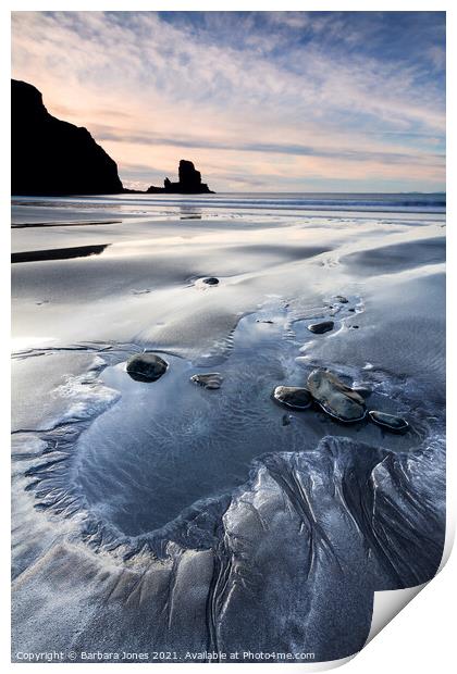 Talisker Beach Sunset Isle of Skye Scotland Print by Barbara Jones