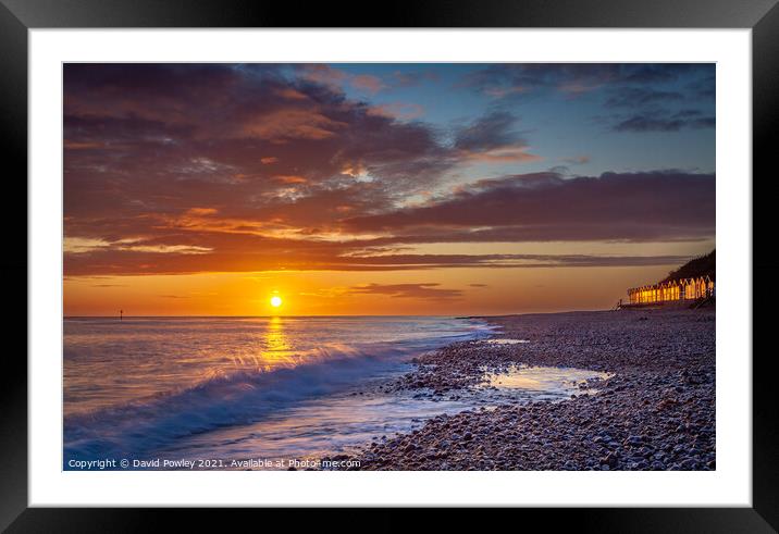 Sunrise Over Cromer Beach Norfolk Framed Mounted Print by David Powley